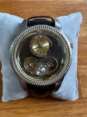 Elgin Men's FG7080 semi-automatic wristwatch two-tone black dial working